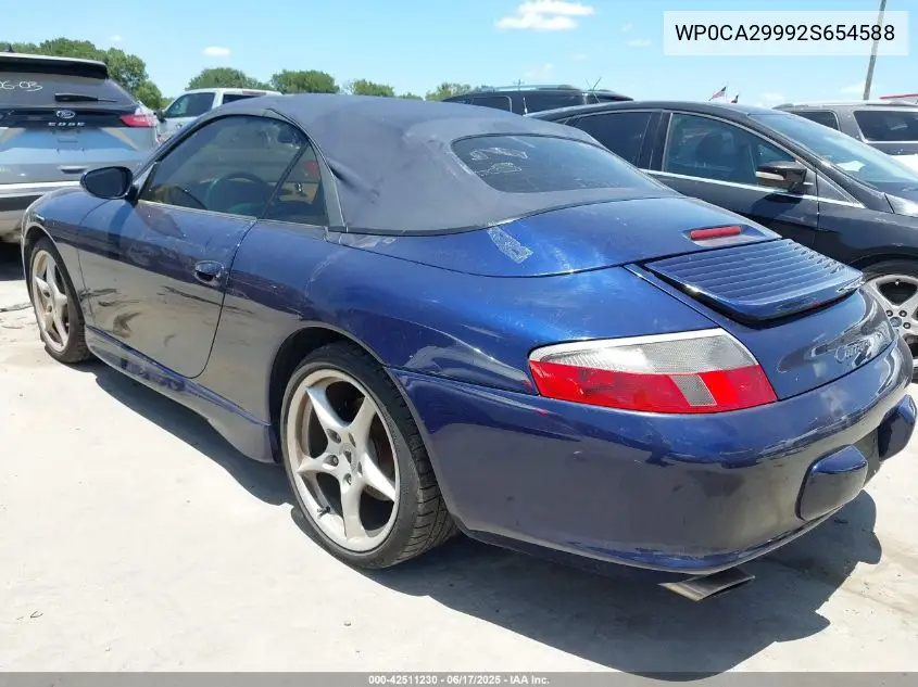 2002 Porsche 911 Carrera/Carrera 4 VIN: WP0CA29992S654588 Lot: 42511230