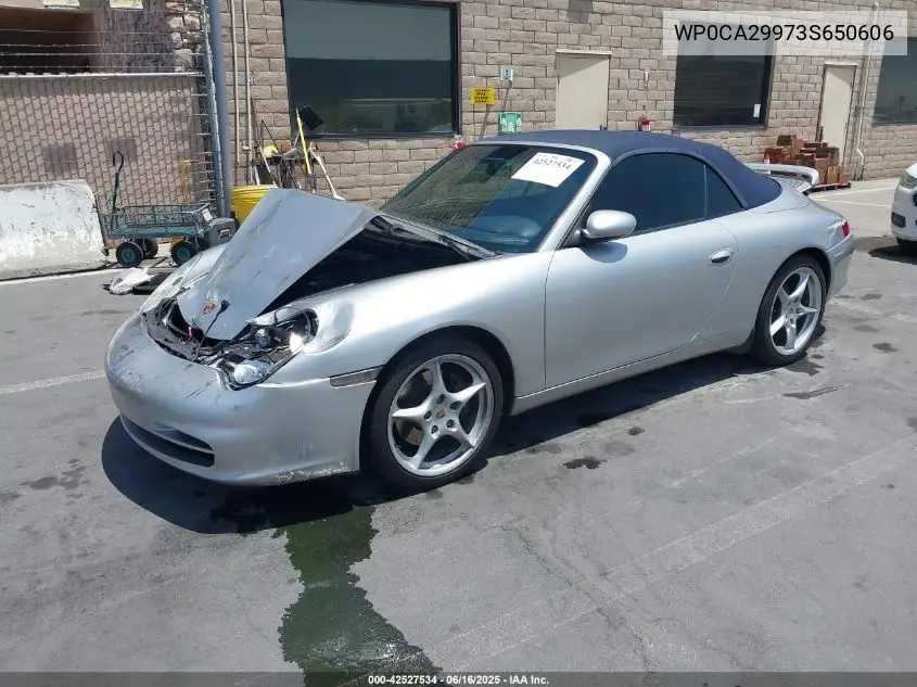 2003 Porsche 911 Carrera/Carrera 4 VIN: WP0CA29973S650606 Lot: 42527534