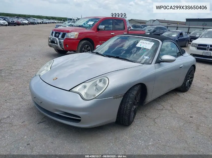 2003 Porsche 911 Carrera Carrera (M6)/Carrera 4 (M6) VIN: WP0CA299X3S650406 Lot: 42621317