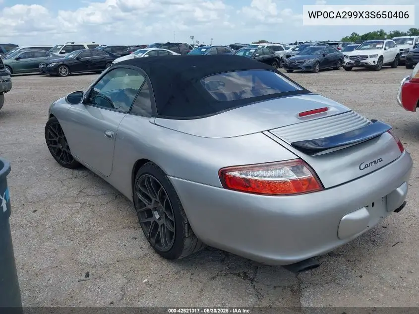 2003 Porsche 911 Carrera Carrera (M6)/Carrera 4 (M6) VIN: WP0CA299X3S650406 Lot: 42621317