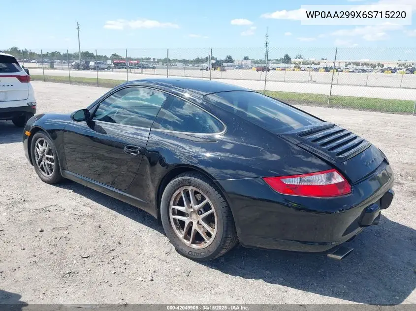 2006 Porsche 911 Carrera/Carrera 4 VIN: WP0AA299X6S715220 Lot: 42049905