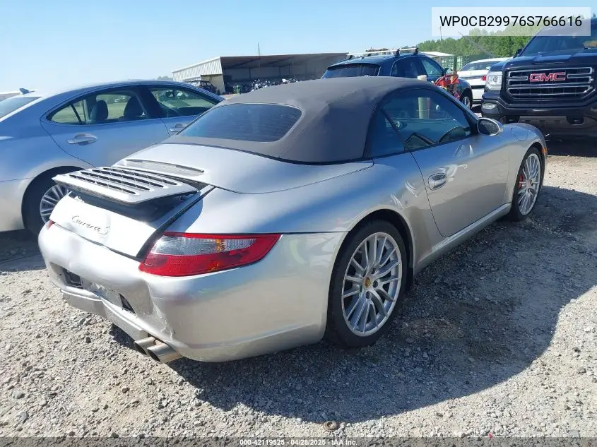2006 Porsche 911 Carrera 4S/Carrera S VIN: WP0CB29976S766616 Lot: 42119525