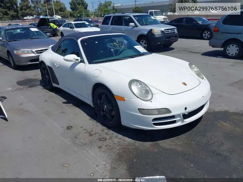 2006 Porsche 911 Carrera/Carrera 4 VIN: WP0CA29976S756106 Lot: 42397570