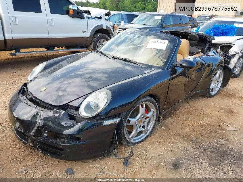 2007 Porsche 911 Carrera 4S/Carrera S VIN: WP0CB29967S775552 Lot: 42218602