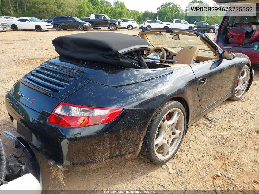 2007 Porsche 911 Carrera 4S/Carrera S VIN: WP0CB29967S775552 Lot: 42218602