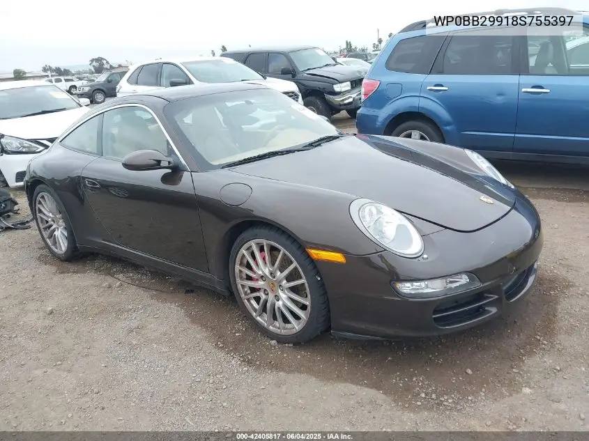 2008 Porsche 911 Targa 4S VIN: WP0BB29918S755397 Lot: 42405817