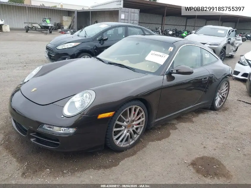 2008 Porsche 911 Targa 4S VIN: WP0BB29918S755397 Lot: 42405817