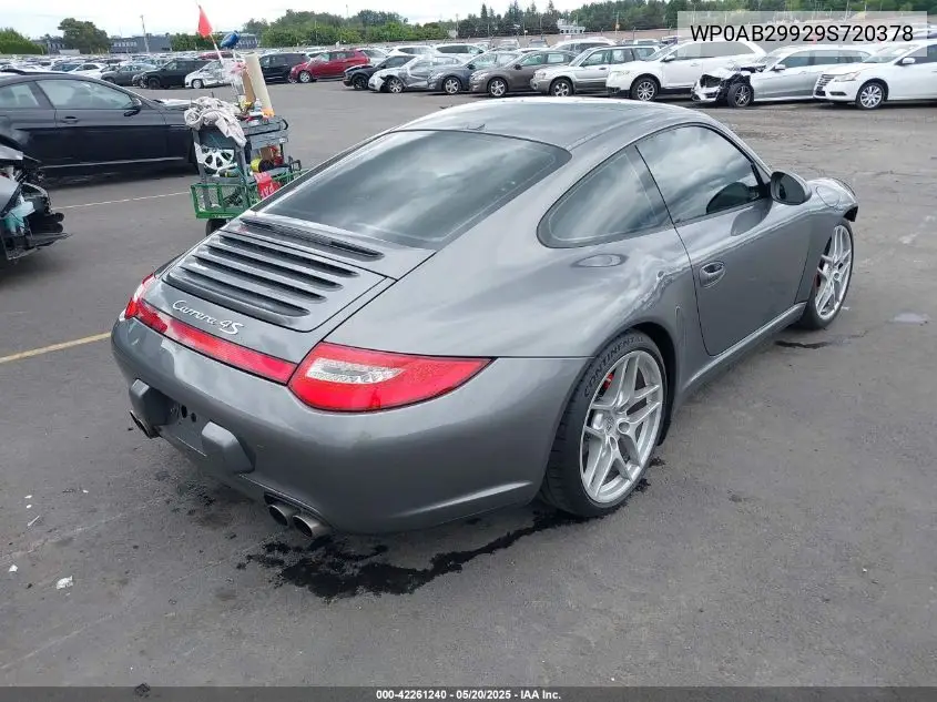 2009 Porsche 911 Carrera 4S VIN: WP0AB29929S720378 Lot: 42261240