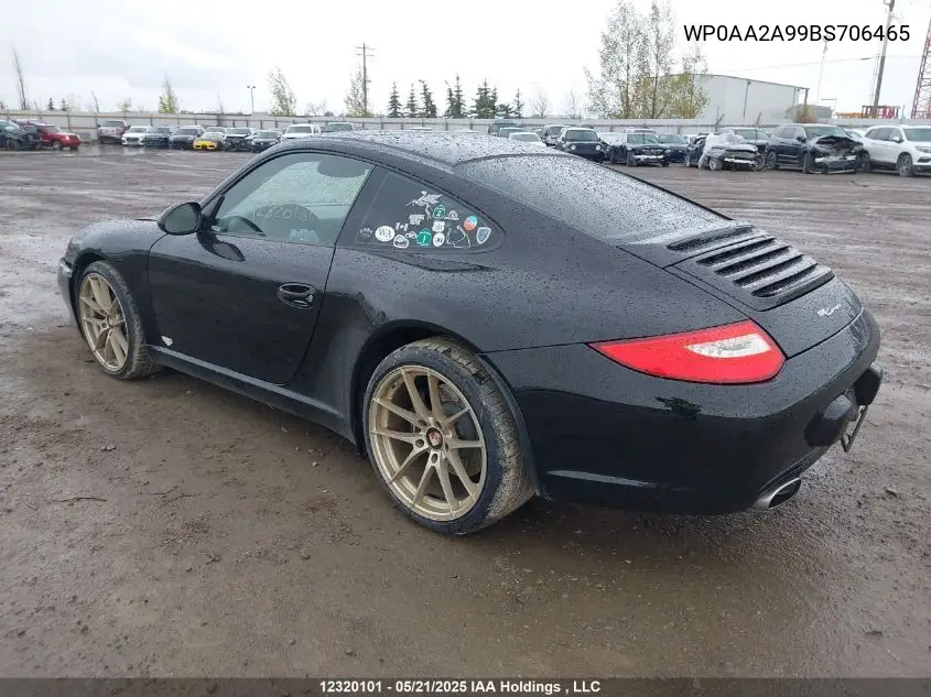 2011 Porsche 911 Carrera 2/Carrera 4 VIN: WP0AA2A99BS706465 Lot: 12320101