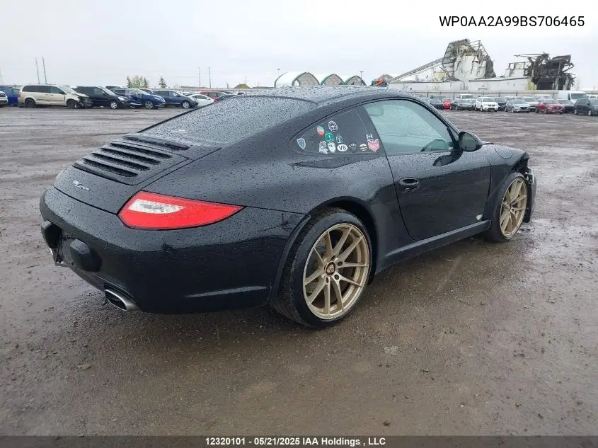 2011 Porsche 911 Carrera 2/Carrera 4 VIN: WP0AA2A99BS706465 Lot: 12320101