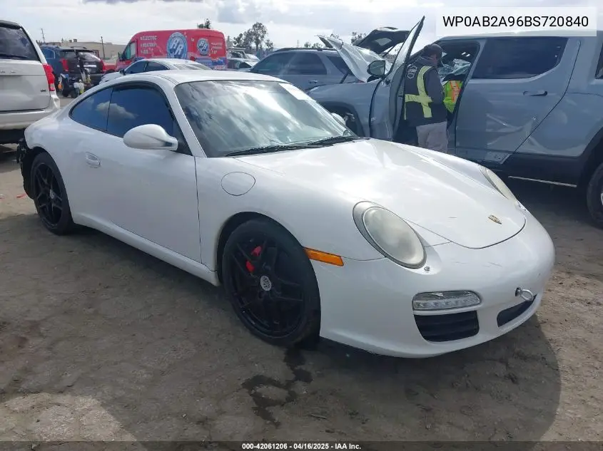 2011 Porsche 911 Carrera S VIN: WP0AB2A96BS720840 Lot: 42061206