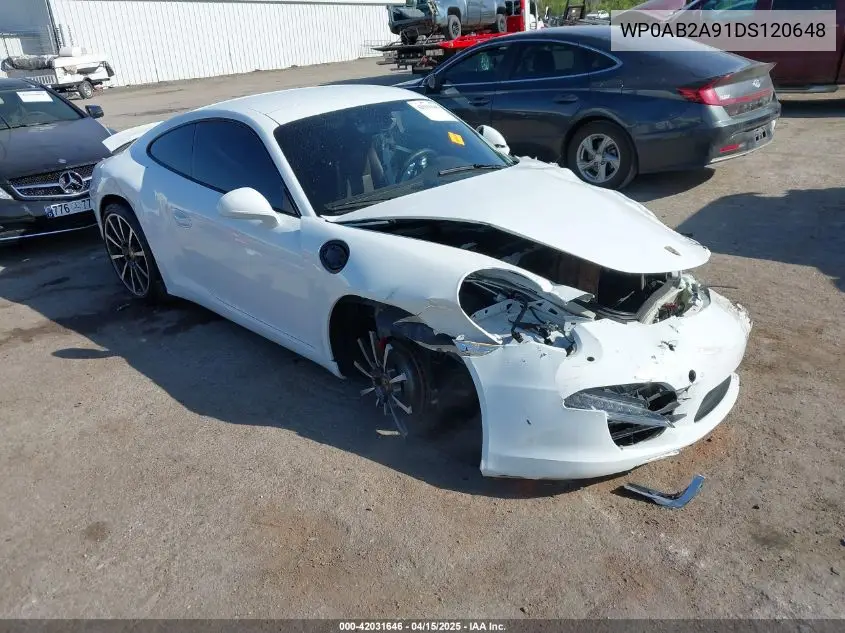 2013 Porsche 911 Carrera S VIN: WP0AB2A91DS120648 Lot: 42031646