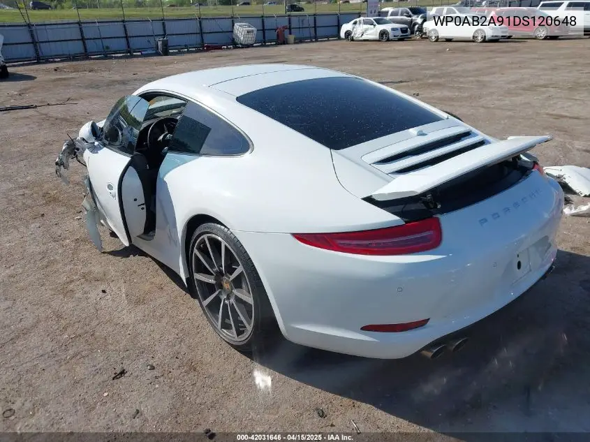 2013 Porsche 911 Carrera S VIN: WP0AB2A91DS120648 Lot: 42031646