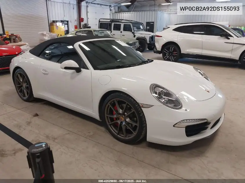 2013 Porsche 911 Carrera S VIN: WP0CB2A92DS155093 Lot: 42529850