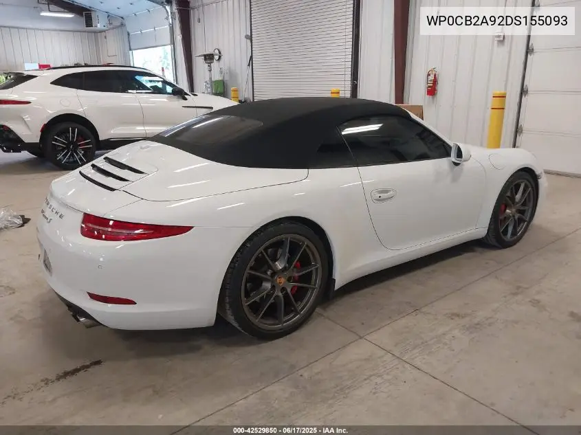 2013 Porsche 911 Carrera S VIN: WP0CB2A92DS155093 Lot: 42529850