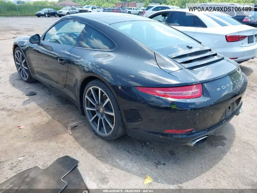 2013 Porsche 911 Carrera VIN: WP0AA2A9XDS106489 Lot: 42583679