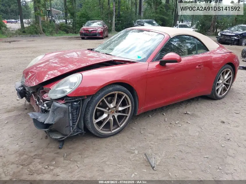 2013 Porsche 911 Carrera VIN: WP0CA2A91DS141592 Lot: 42618622