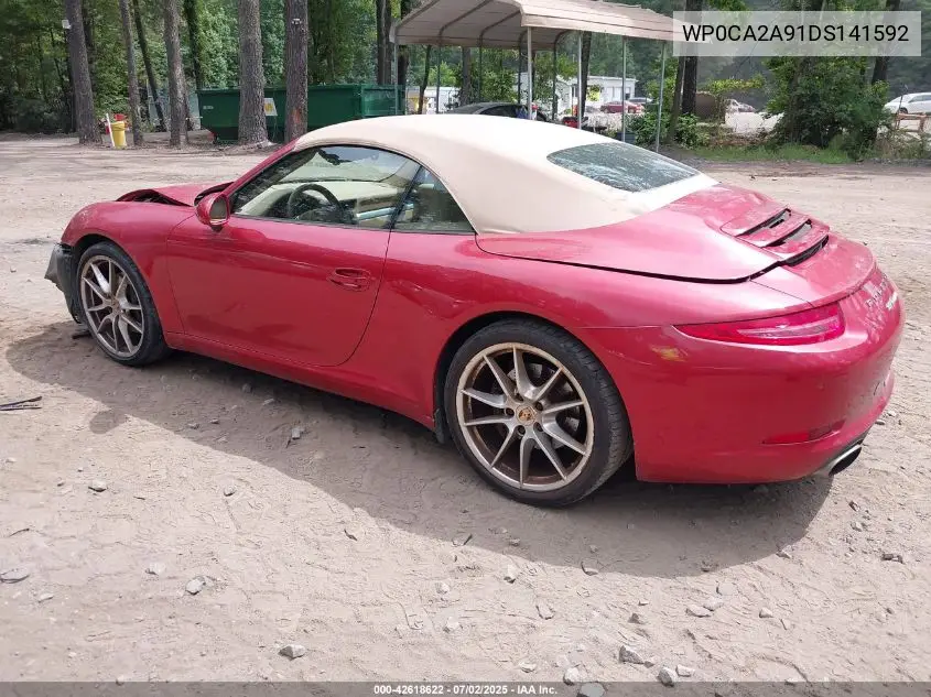 2013 Porsche 911 Carrera VIN: WP0CA2A91DS141592 Lot: 42618622