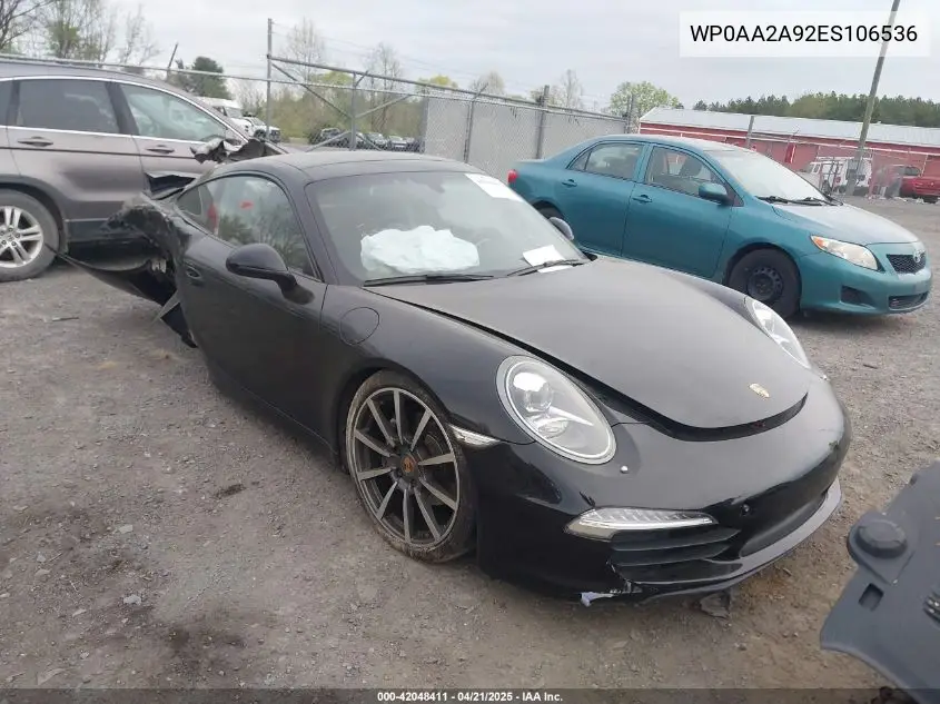 2014 Porsche 911 Carrera VIN: WP0AA2A92ES106536 Lot: 42048411