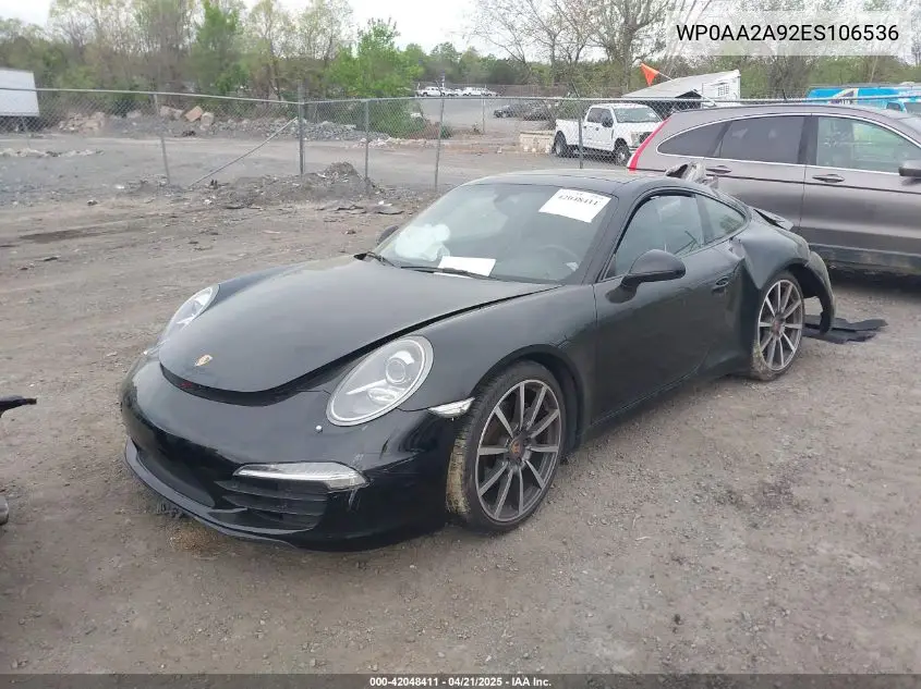 2014 Porsche 911 Carrera VIN: WP0AA2A92ES106536 Lot: 42048411