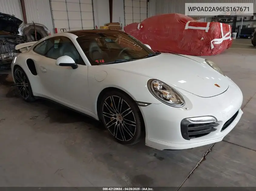 2014 Porsche 911 Turbo/Turbo S VIN: WP0AD2A96ES167671 Lot: 42120684