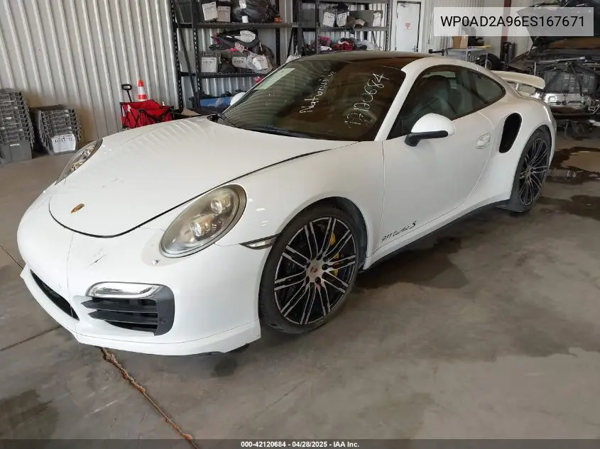 2014 Porsche 911 Turbo/Turbo S VIN: WP0AD2A96ES167671 Lot: 42120684