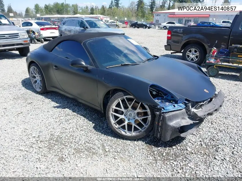 2014 Porsche 911 Carrera VIN: WP0CA2A94ES140857 Lot: 42159010