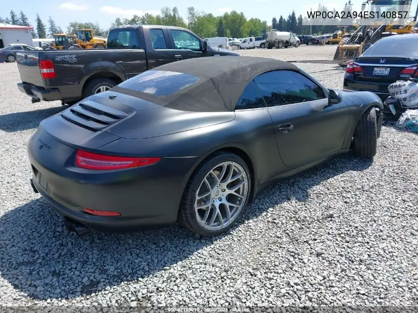 2014 Porsche 911 Carrera VIN: WP0CA2A94ES140857 Lot: 42159010