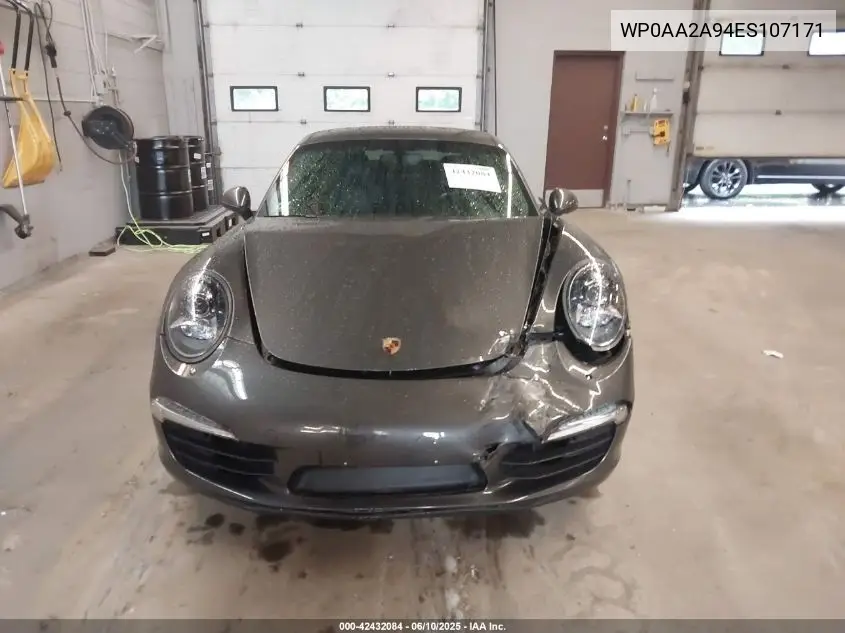 2014 Porsche 911 Carrera VIN: WP0AA2A94ES107171 Lot: 42432084