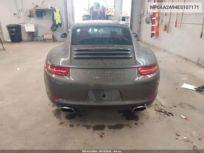 2014 Porsche 911 Carrera VIN: WP0AA2A94ES107171 Lot: 42432084