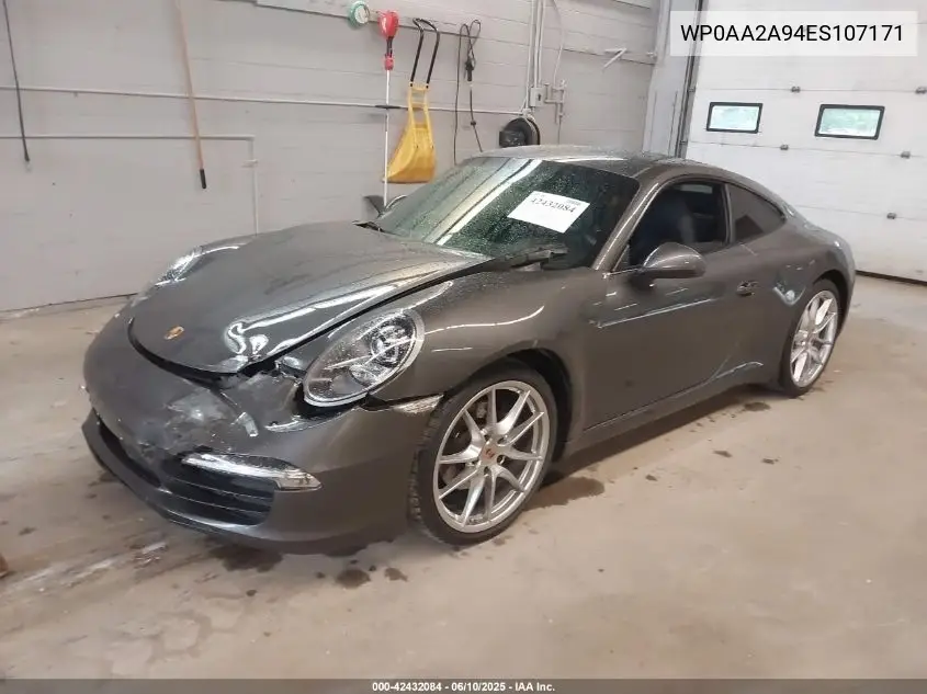 2014 Porsche 911 Carrera VIN: WP0AA2A94ES107171 Lot: 42432084