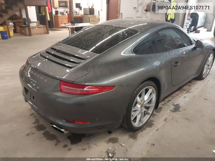 2014 Porsche 911 Carrera VIN: WP0AA2A94ES107171 Lot: 42432084