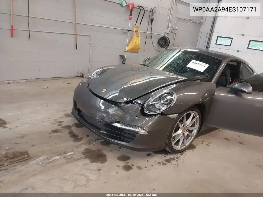 2014 Porsche 911 Carrera VIN: WP0AA2A94ES107171 Lot: 42432084