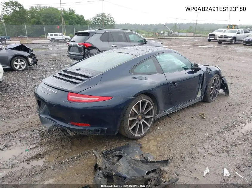 2014 Porsche 911 Carrera S VIN: WP0AB2A91ES123180 Lot: 42491462