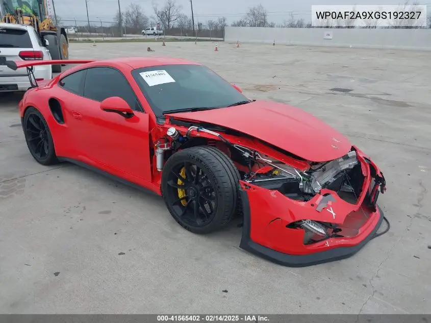 2016 Porsche 911 Gt3 Rs/R VIN: WP0AF2A9XGS192327 Lot: 41565402