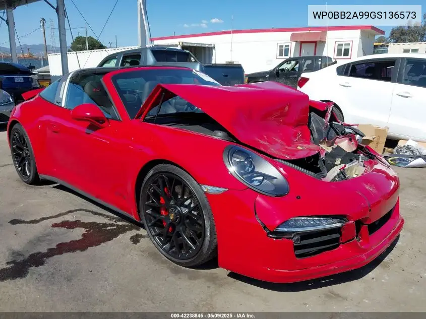 2016 Porsche 911 Targa 4 Gts VIN: WP0BB2A99GS136573 Lot: 42238845