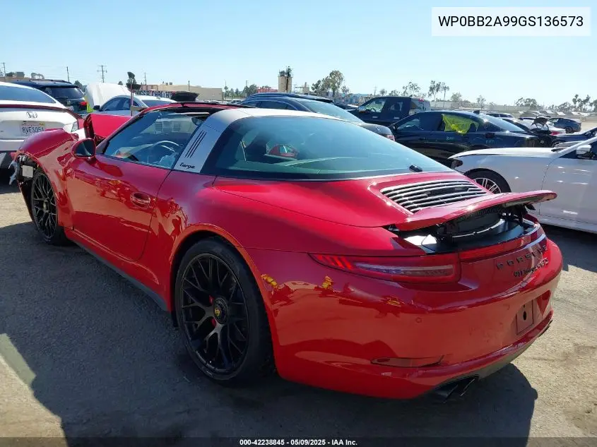 2016 Porsche 911 Targa 4 Gts VIN: WP0BB2A99GS136573 Lot: 42238845