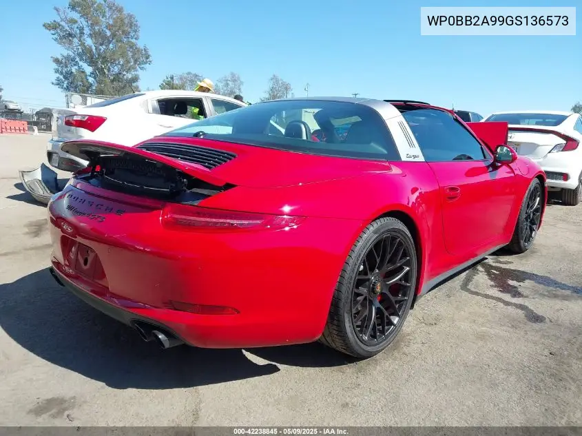 2016 Porsche 911 Targa 4 Gts VIN: WP0BB2A99GS136573 Lot: 42238845