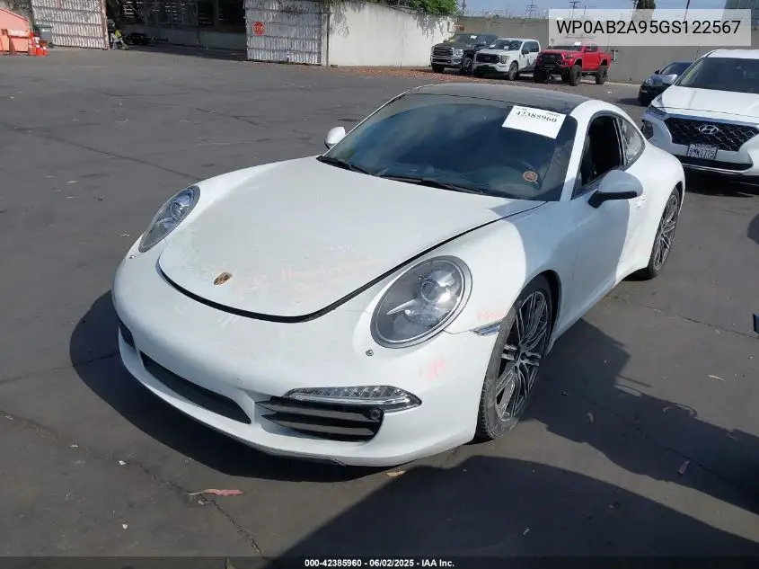 2016 Porsche 911 Carrera S VIN: WP0AB2A95GS122567 Lot: 42385960