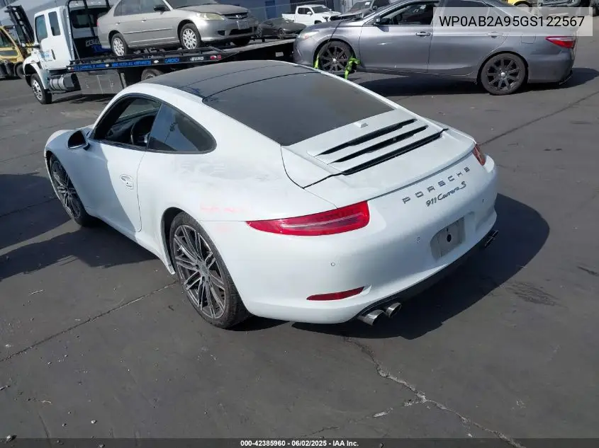 2016 Porsche 911 Carrera S VIN: WP0AB2A95GS122567 Lot: 42385960