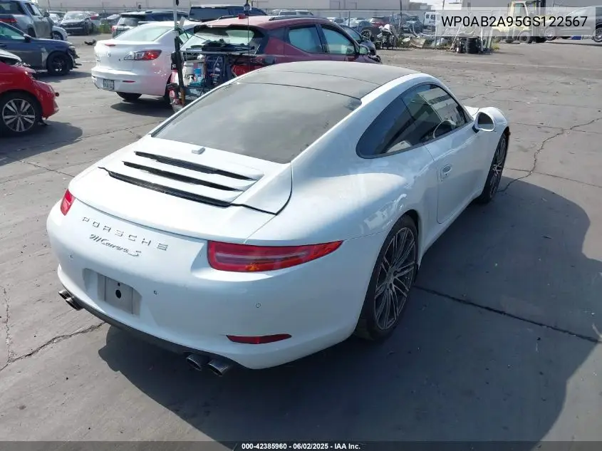 2016 Porsche 911 Carrera S VIN: WP0AB2A95GS122567 Lot: 42385960