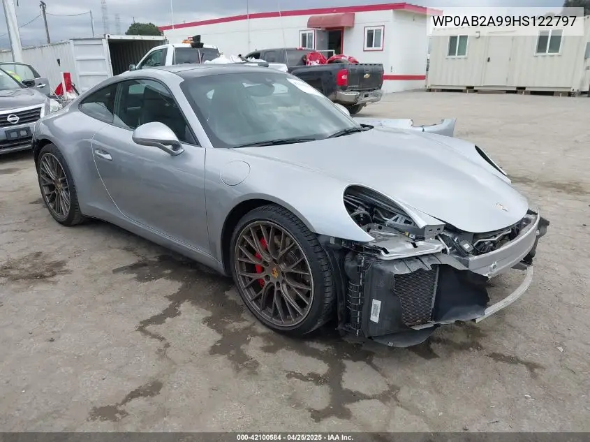 2017 Porsche 911 Carrera 4 Gts/Carrera 4S/Carrera Gts/Carrera S VIN: WP0AB2A99HS122797 Lot: 42100584