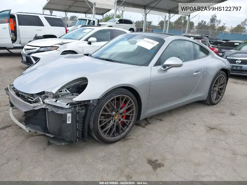 2017 Porsche 911 Carrera 4 Gts/Carrera 4S/Carrera Gts/Carrera S VIN: WP0AB2A99HS122797 Lot: 42100584