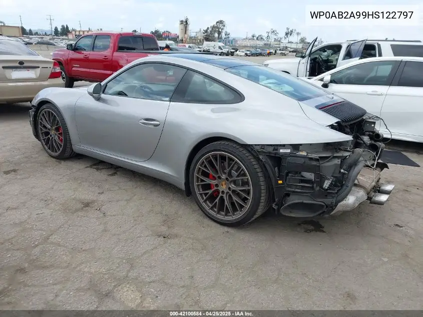 2017 Porsche 911 Carrera 4 Gts/Carrera 4S/Carrera Gts/Carrera S VIN: WP0AB2A99HS122797 Lot: 42100584