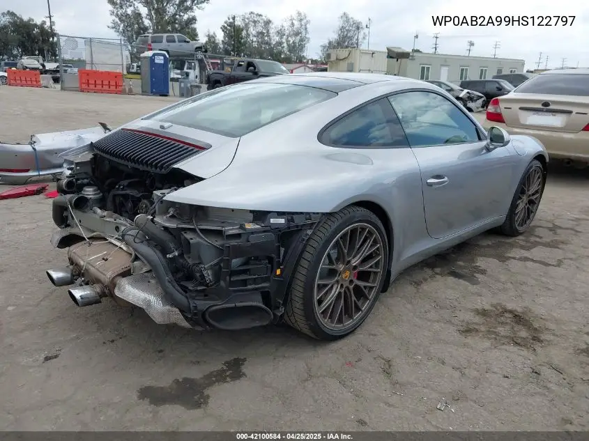 2017 Porsche 911 Carrera 4 Gts/Carrera 4S/Carrera Gts/Carrera S VIN: WP0AB2A99HS122797 Lot: 42100584