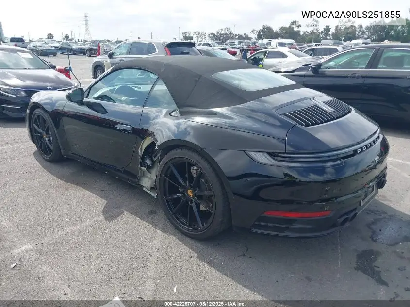 2020 Porsche 911 Carrera/Carrera 4 VIN: WP0CA2A90LS251855 Lot: 42226707