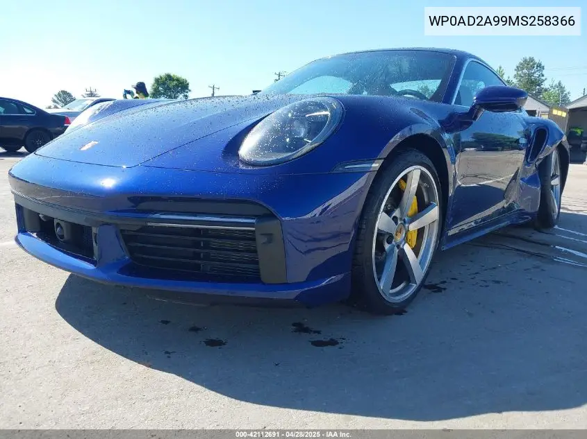 2021 Porsche 911 Turbo VIN: WP0AD2A99MS258366 Lot: 42112691