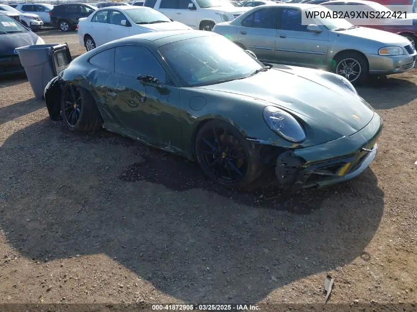 2022 Porsche 911 Carrera 4 Gts/Carrera 4S/Carrera Gts/Carrera S VIN: WP0AB2A9XNS222421 Lot: 41872905