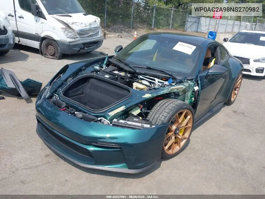 2022 Porsche 911 Gt3/Gt3 W/Touring Package VIN: WP0AC2A98NS270982 Lot: 42437991