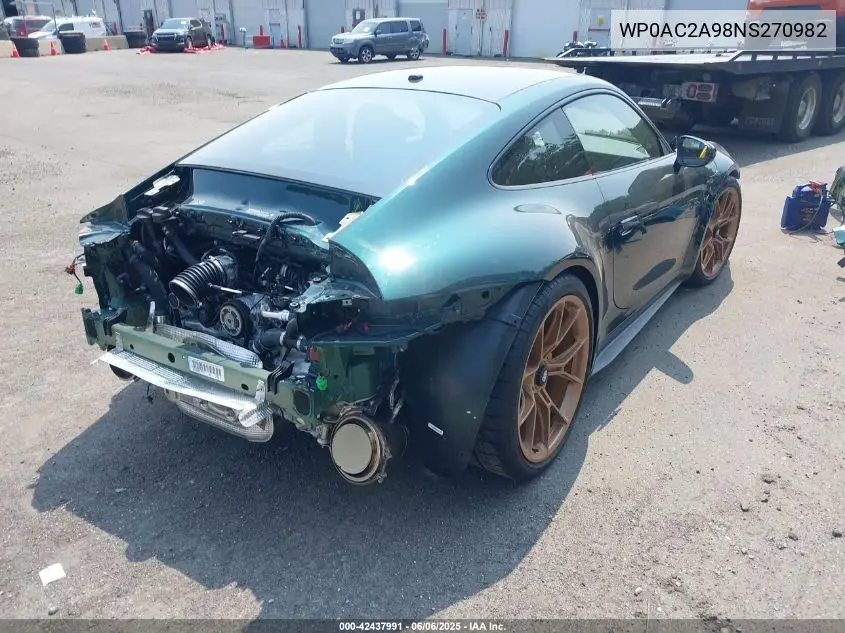 2022 Porsche 911 Gt3/Gt3 W/Touring Package VIN: WP0AC2A98NS270982 Lot: 42437991
